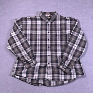 Guess Classic Sportswear Plaid Button Down Shirt Mens XL Gray Cotton